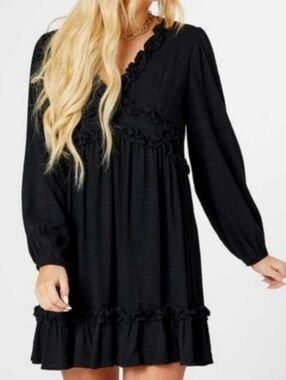 Altar'd State Genevieve Black Boho Whimsey Dress
